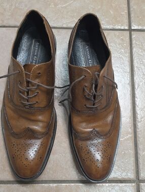 Aston Grey Mercer Brown Leather Wingtip Dress Shoes - Size 9